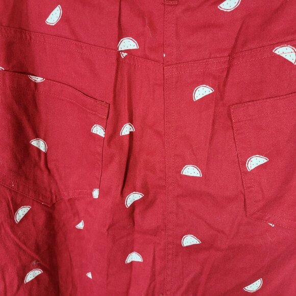 Woman Within Womens Skort 20W Plus Cotton Zip Fly Red Watermelons Casual C10E - Picture 7 of 10